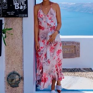 Floral Ruffle Front Dress Small